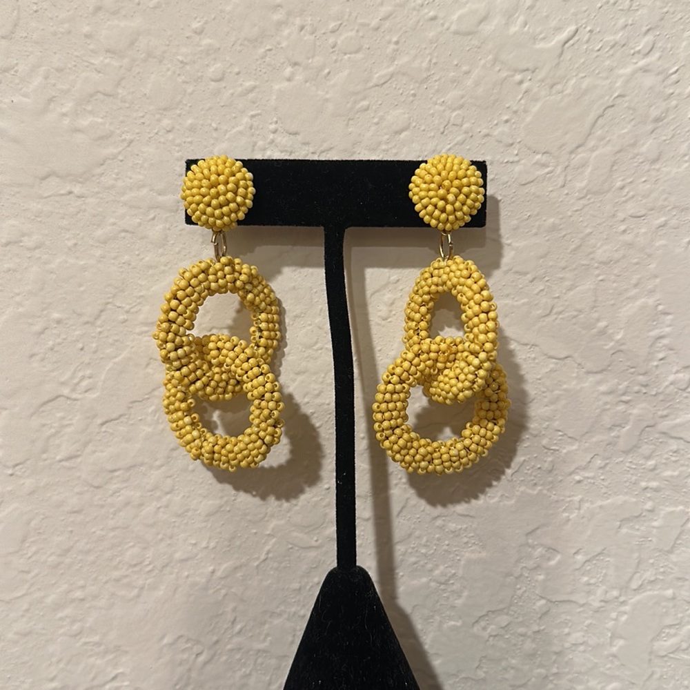 Yellow beaded earrings from Francesca’s collections